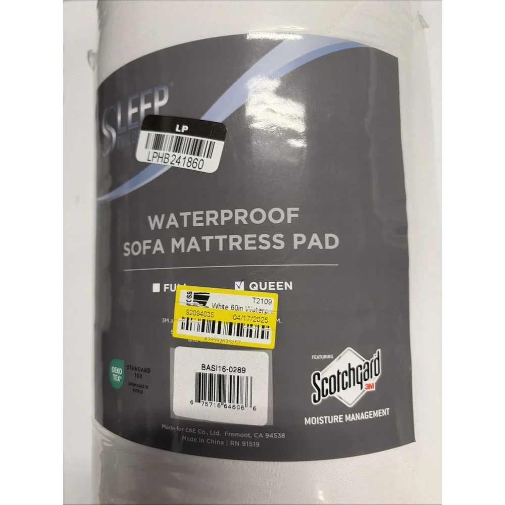 Sleep Philosophy White Waterproof Mattress 3M-Moisture Protection Pad Queen Size